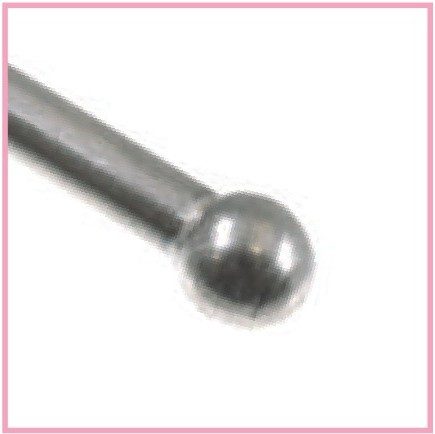 Close-up: a perfectly round head, with no burr to irritate soft tissue
